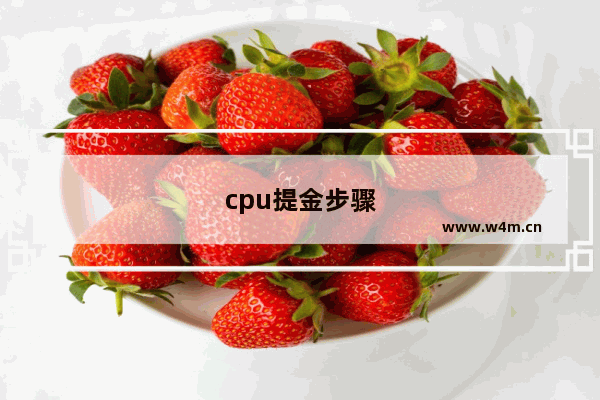 cpu提金步骤