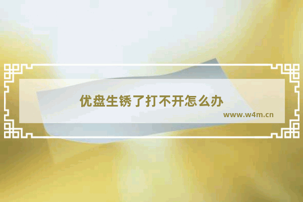 优盘生锈了打不开怎么办