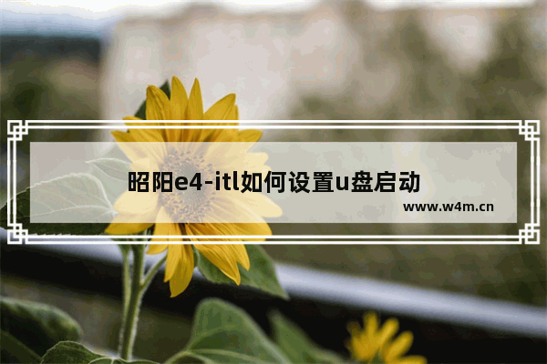 昭阳e4-itl如何设置u盘启动