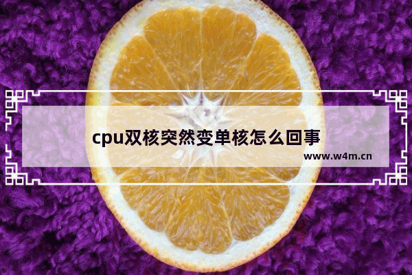 cpu双核突然变单核怎么回事