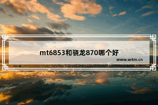 mt6853和骁龙870哪个好