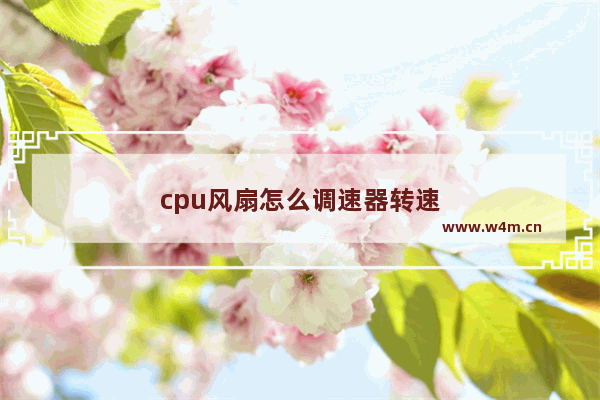 cpu风扇怎么调速器转速