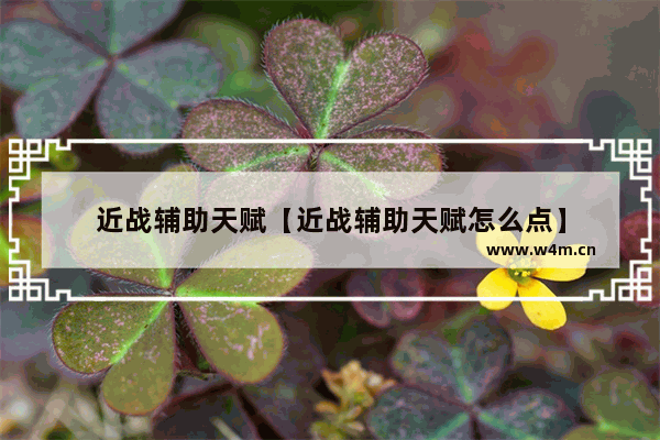 近战辅助天赋【近战辅助天赋怎么点】