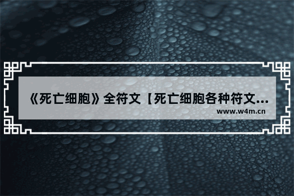 《死亡细胞》全符文【死亡细胞各种符文一览】