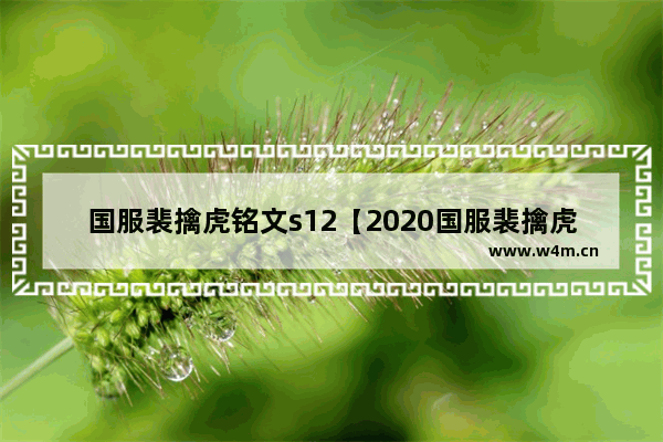 国服裴擒虎铭文s12【2020国服裴擒虎铭文】