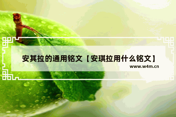 安其拉的通用铭文【安琪拉用什么铭文】