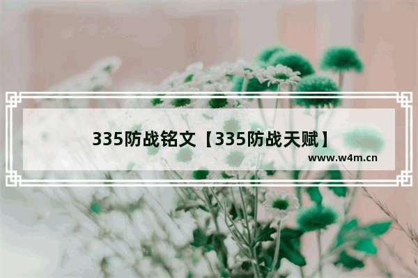 335防战铭文【335防战天赋】