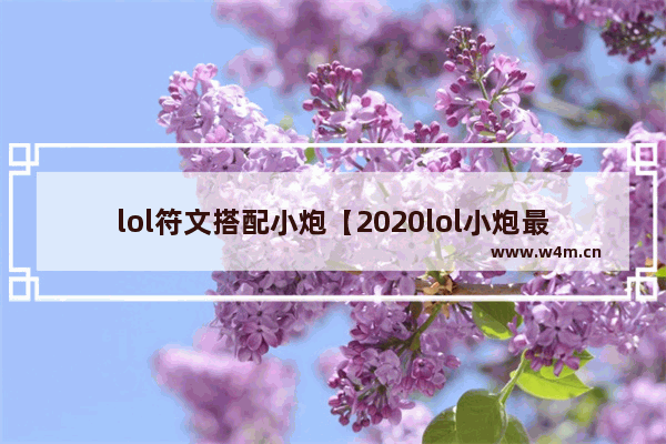 lol符文搭配小炮【2020lol小炮最新符文】