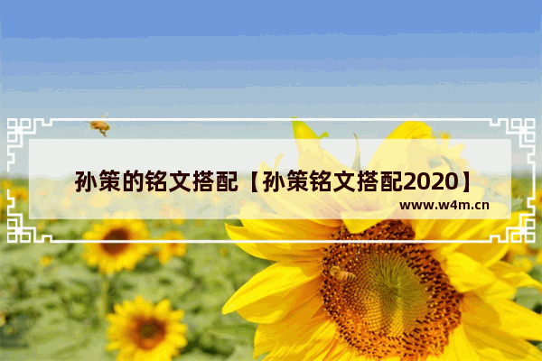 孙策的铭文搭配【孙策铭文搭配2020】