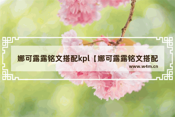 娜可露露铭文搭配kpl【娜可露露铭文搭配2021】