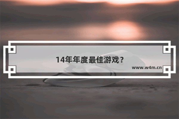 14年年度最佳游戏？