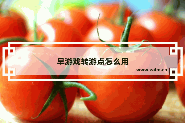 早游戏转游点怎么用