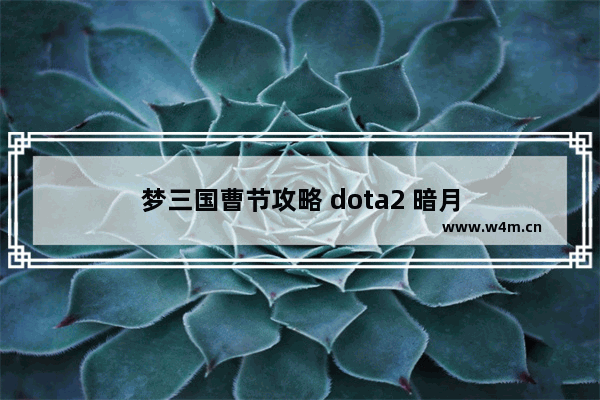 梦三国曹节攻略 dota2 暗月