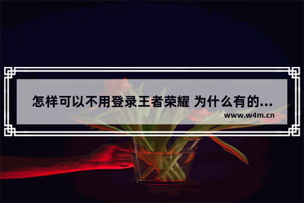 怎样可以不用登录王者荣耀 为什么有的手机的王者荣耀没有防沉迷系统