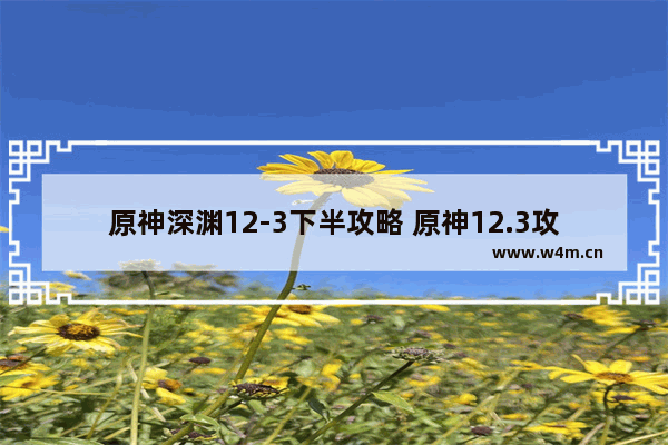 原神深渊12-3下半攻略 原神12.3攻略