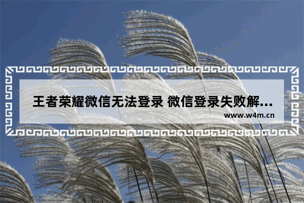 王者荣耀微信无法登录 微信登录失败解决方法 王者荣耀微信登录失败