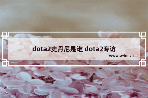 dota2史丹尼是谁 dota2专访