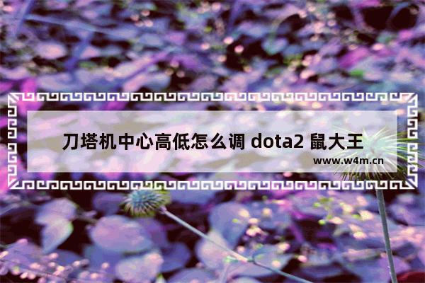 刀塔机中心高低怎么调 dota2 鼠大王