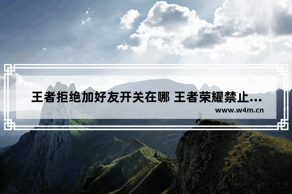 王者拒绝加好友开关在哪 王者荣耀禁止加好友