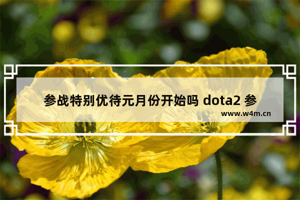 参战特别优待元月份开始吗 dota2 参战