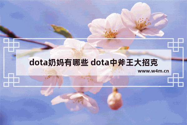 dota奶妈有哪些 dota中斧王大招克不克暗牧的薄葬