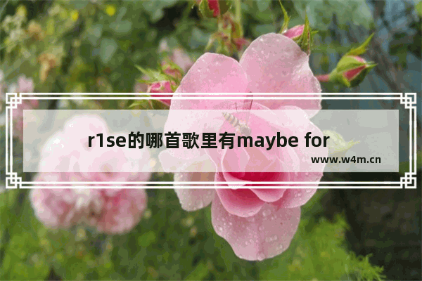 r1se的哪首歌里有maybe for you may be是应当的意思吗