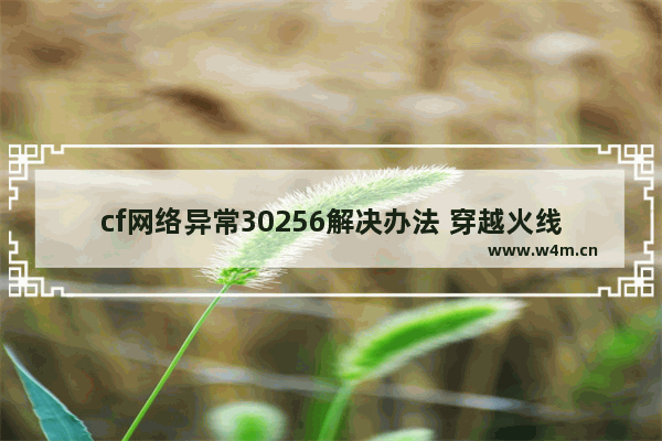 cf网络异常30256解决办法 穿越火线减负