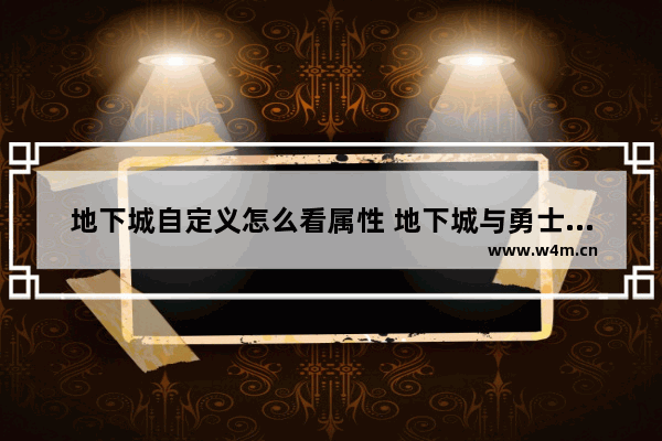 地下城自定义怎么看属性 地下城与勇士体力在哪看