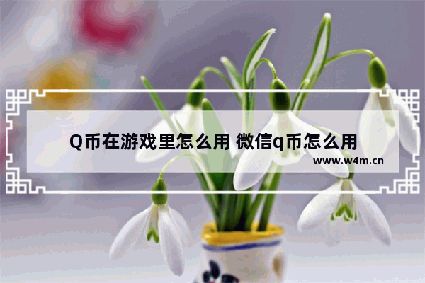 Q币在游戏里怎么用 微信q币怎么用