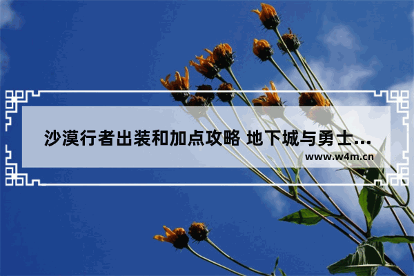 沙漠行者出装和加点攻略 地下城与勇士沙漠战士加点