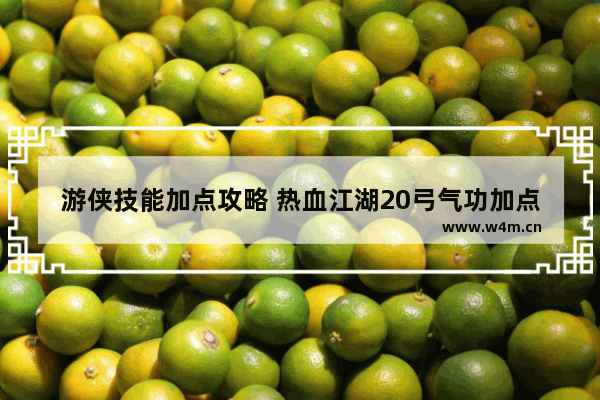 游侠技能加点攻略 热血江湖20弓气功加点顺序