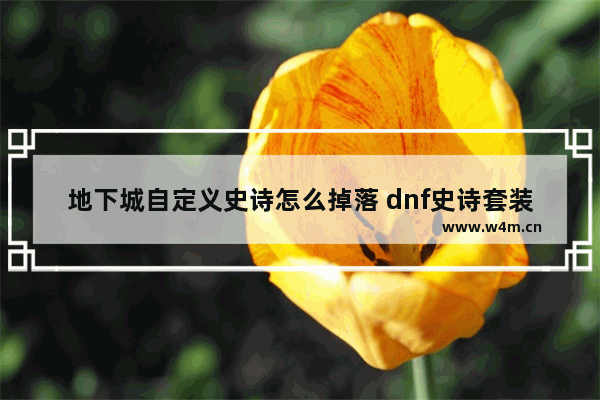 地下城自定义史诗怎么掉落 dnf史诗套装怎么获得