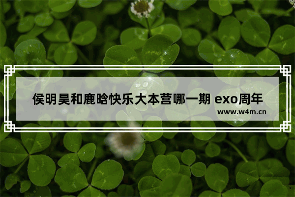 侯明昊和鹿晗快乐大本营哪一期 exo周年祝福语