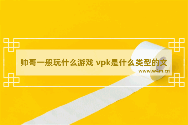 帅哥一般玩什么游戏 vpk是什么类型的文件