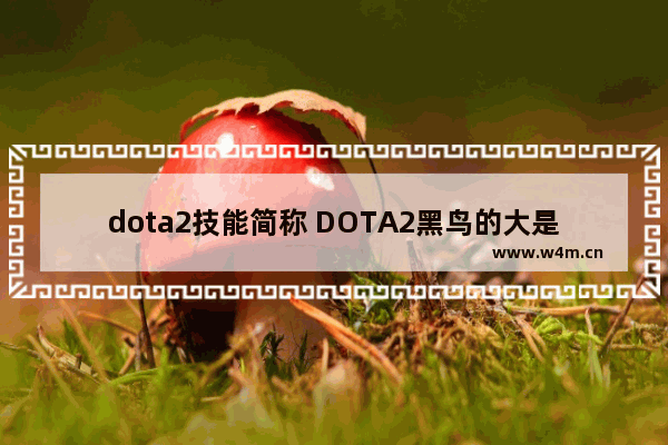 dota2技能简称 DOTA2黑鸟的大是群体技能还是单个有效技能