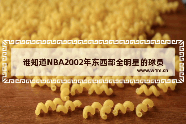 谁知道NBA2002年东西部全明星的球员名单 dota2 全明星赛