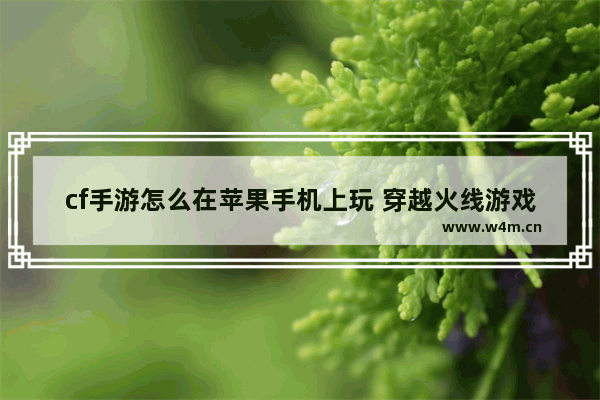 cf手游怎么在苹果手机上玩 穿越火线游戏手机