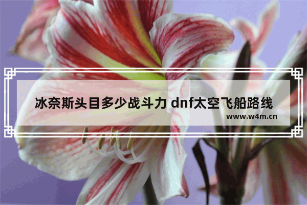 冰奈斯头目多少战斗力 dnf太空飞船路线