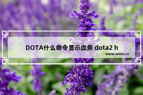 DOTA什么命令显示血条 dota2 hud