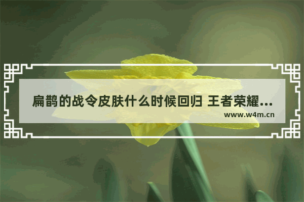 扁鹊的战令皮肤什么时候回归 王者荣耀扁鹊新皮肤