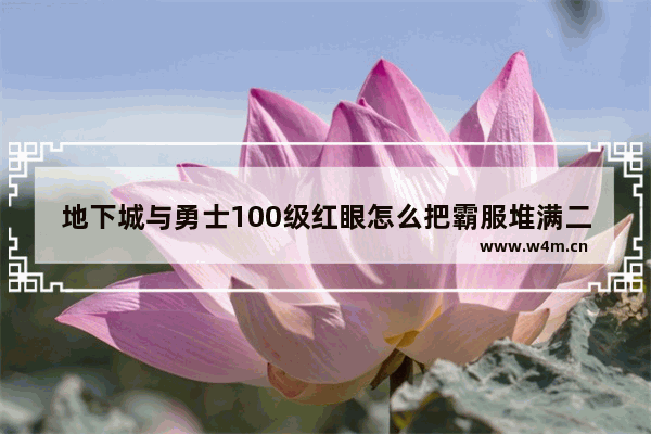 地下城与勇士100级红眼怎么把霸服堆满二十级 动物大联盟60级狂战士刷哪个深渊