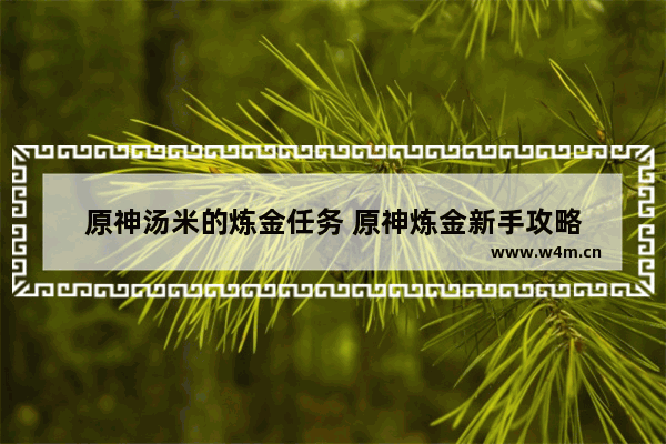 原神汤米的炼金任务 原神炼金新手攻略