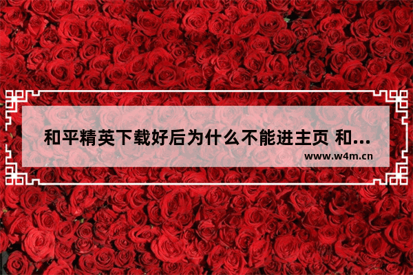 和平精英下载好后为什么不能进主页 和平精英下了打开不了