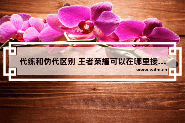 代练和伪代区别 王者荣耀可以在哪里接单代打 有什么平台吗