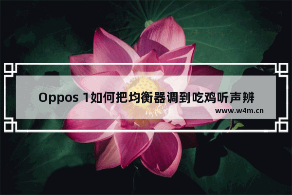 Oppos 1如何把均衡器调到吃鸡听声辨位 怎么打开玻璃和平精英