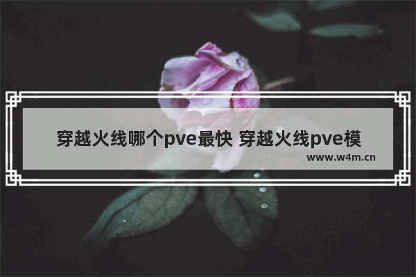 穿越火线哪个pve最快 穿越火线pve模式是什么模式