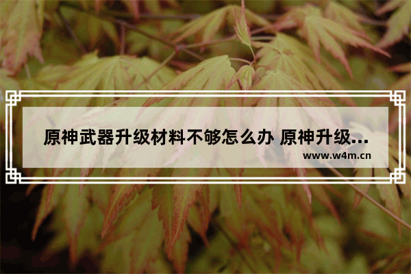 原神武器升级材料不够怎么办 原神升级装备攻略