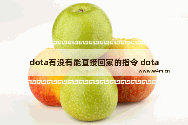 dota有没有能直接回家的指令 dota2回家