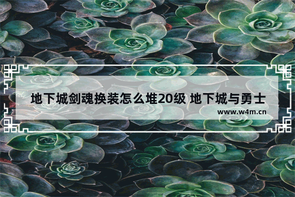 地下城剑魂换装怎么堆20级 地下城与勇士20级换装