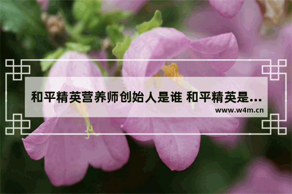 和平精英营养师创始人是谁 和平精英是光子还是谁